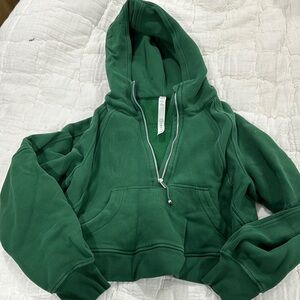Green Cropped Hoodie
